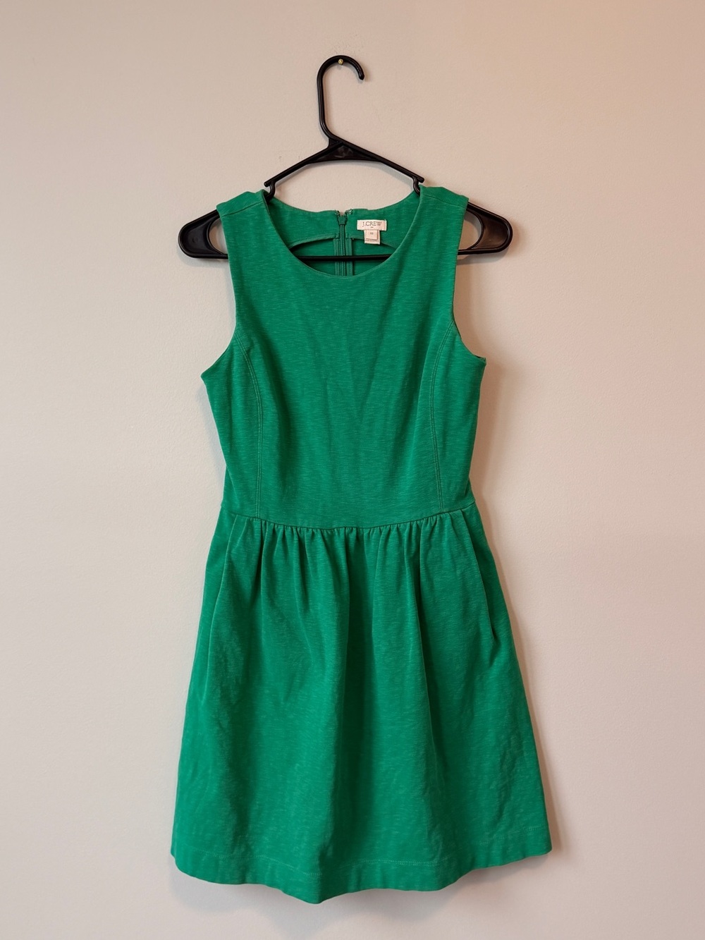 J. Crew Emerald Green Sleeveless Fit & Flare Mini Dress